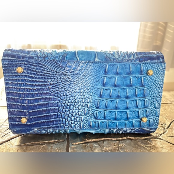 Brahmin Vibrant Blue Embossed Crossbody Bag